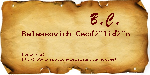 Balassovich Cecílián névjegykártya