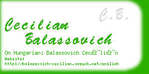 cecilian balassovich business card